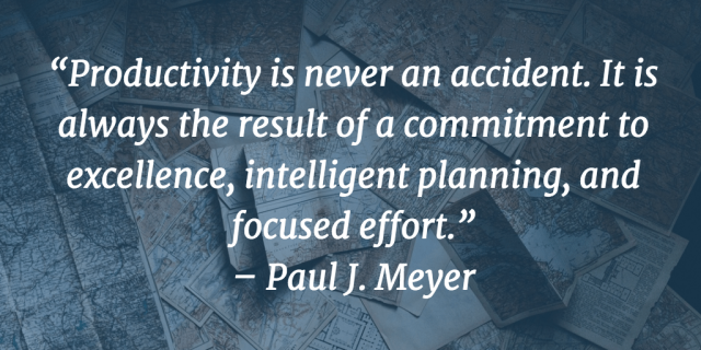 Productivity is never an accident